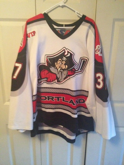 Game-Worn, Signed Aaron Rome Portland Pirates Jersey